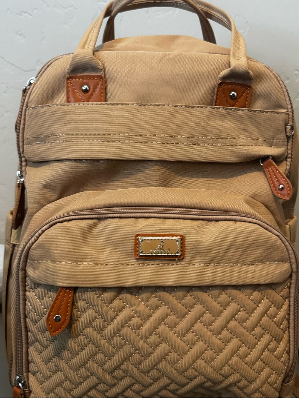 Babbleroo Quilted Canvas Diaper Bag